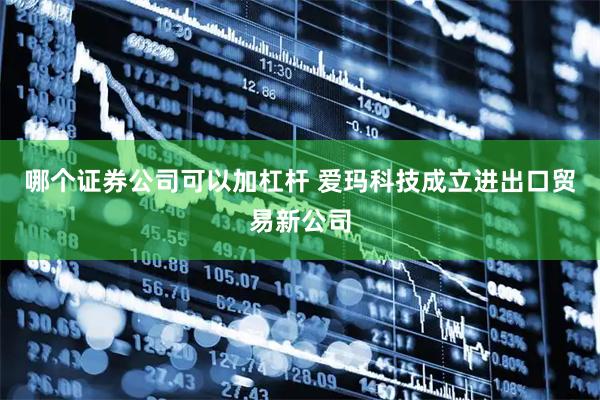 哪个证券公司可以加杠杆 爱玛科技成立进出口贸易新公司
